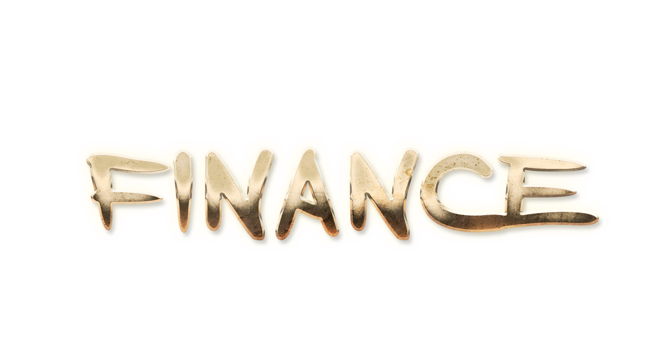 WORD FINANCE gold text effects art typography PNG images free